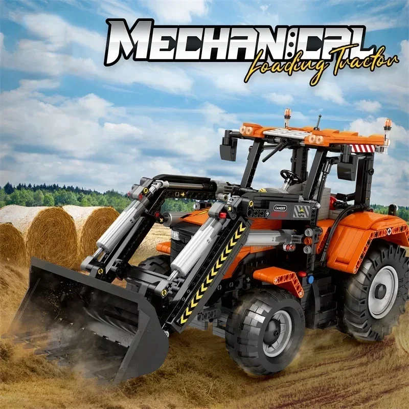 1496PCS Remote Control Loading Tractor Building Blocks RC Farm Car Model Technology Bricks Children DIY Toys Birthday Gifts