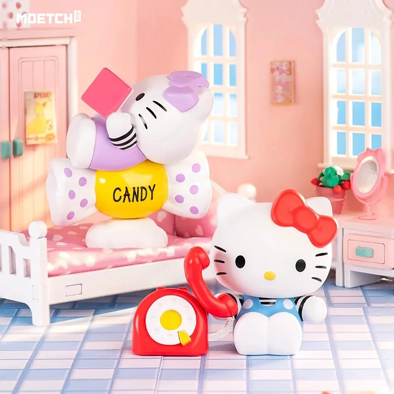 Kawaii ของแท้ Sanrio Hello Kitty ของเล่น Sprouting เพลง Clockwork Series กล่องน่ารัก Figurine Mystery กล่องคอลเลกชันตุ๊กตาสาวของขวัญ