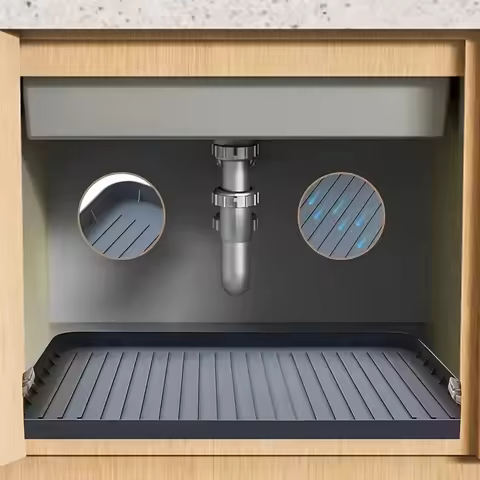 Durable Under-Sink Mat - Waterproof Drip Tray Liner For Kitchen &amp; Bathroom Cabinets, Easy-Clean Storage Solution