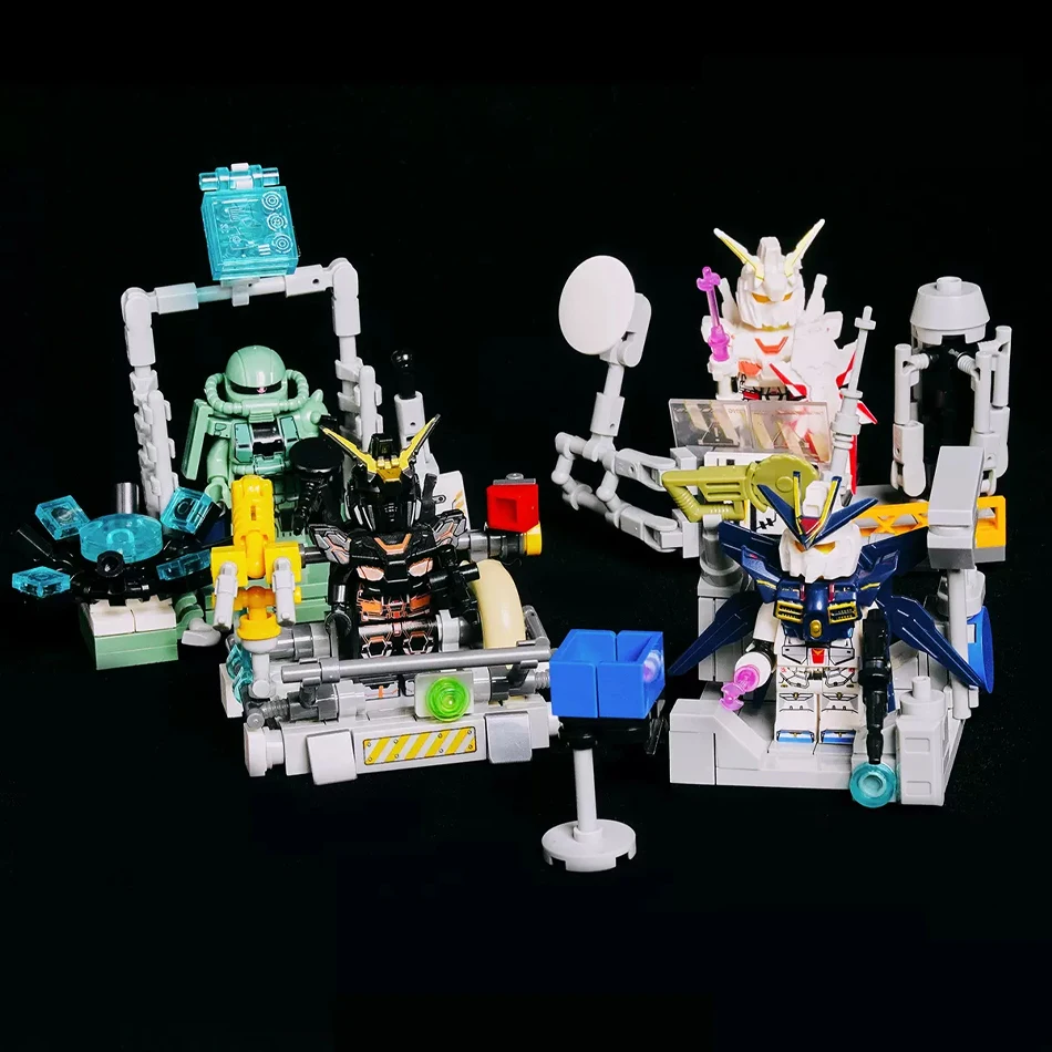 MOC Bricks Anime Mecha Building Blocks with Scene Freedom Mechanical Armor Unicorn Robot Banshees Action Figures Toys Kids Gifts