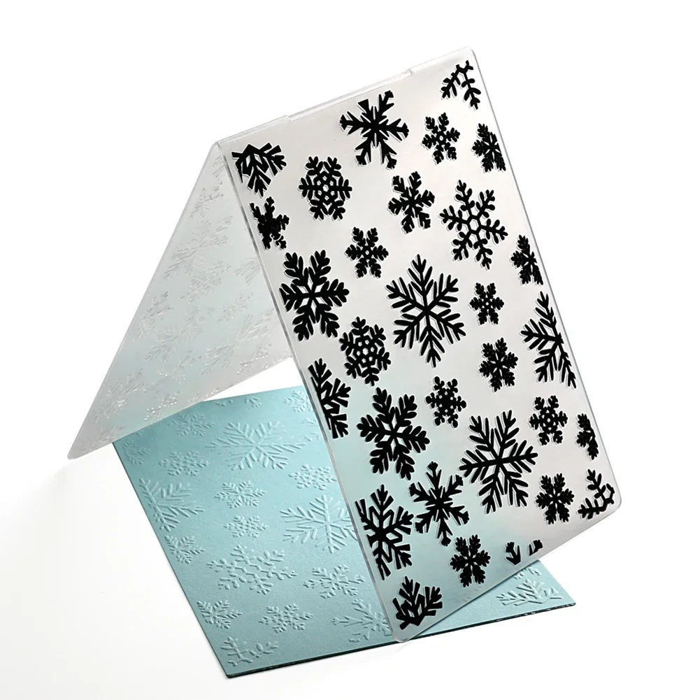 Plastic Embossing Folders 14.4x10.5x0.2cm DIY Embossing Templates Art Crafts Album Decoration Snowflake Pattern for Scrapbooking