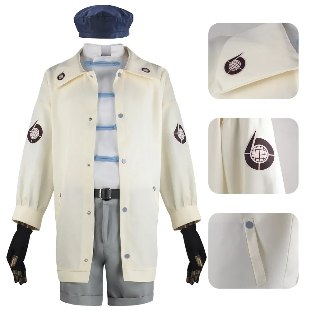 Anime Trigun Star Meryl Stryfe Kostum Cosplay Set, Casaco Curto Blusão, Chapéu Uniforme Brinco, Festa de Halloween