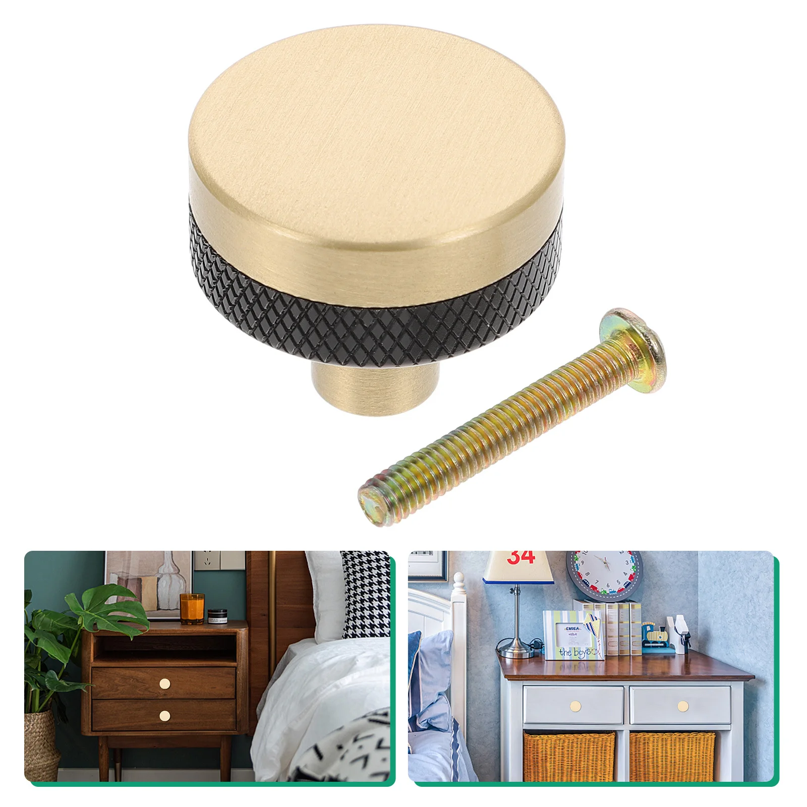 

Door Knob Brass Aluminum Alloy Round Design Single Hole Cabinet Wardrobe Drawer Handle Corrosion Resistance Durable Furniture