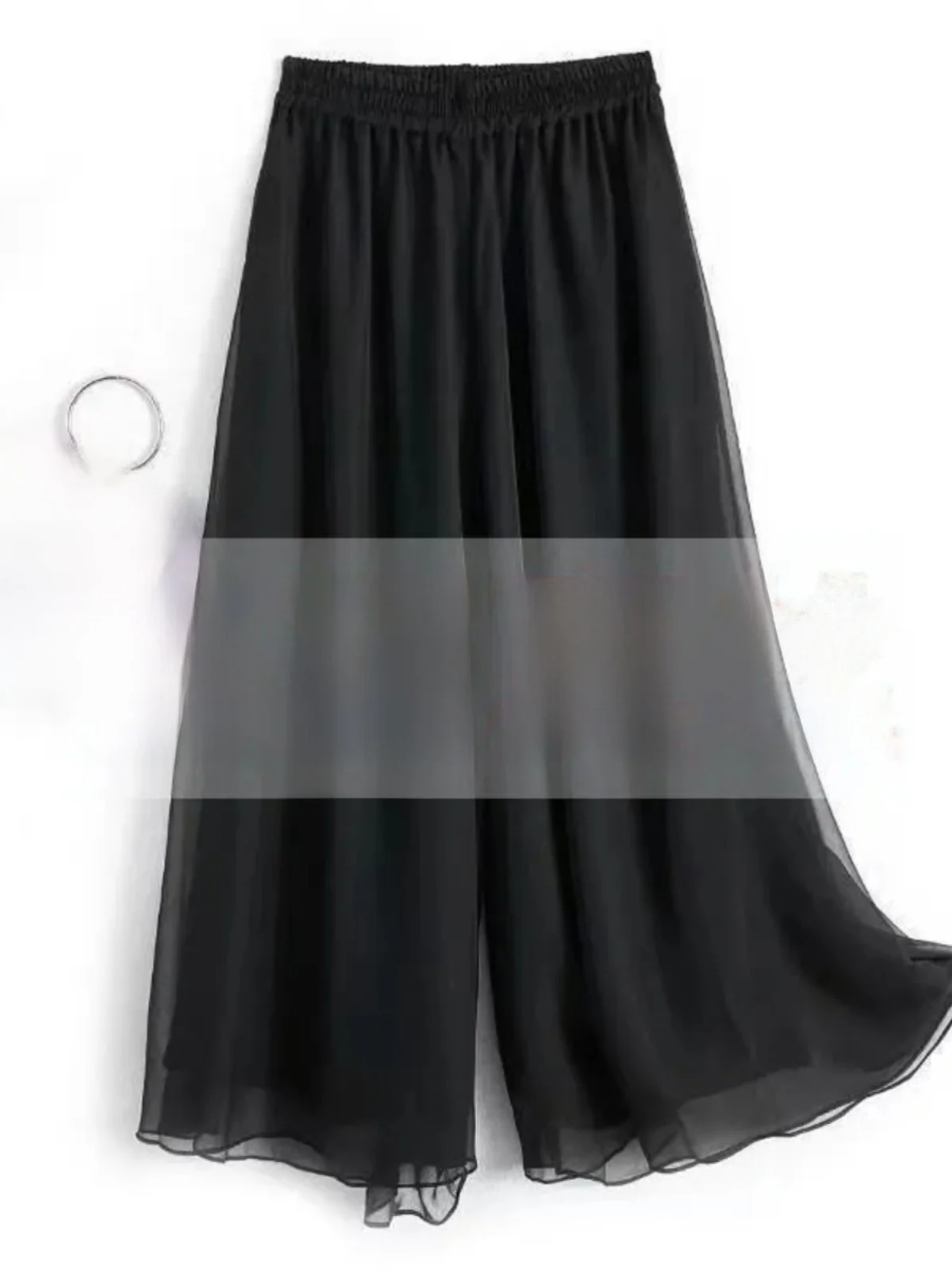 

High Waist Wide Leg Pants Women's Summer New Sle Casual High End Silk Skirt Pants Commute Sle Nine Points Long