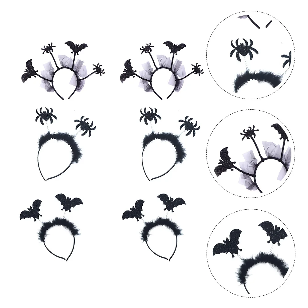 

6pcs Bat Spider Hair Hoop Kids Accessories Lightweight Halloween Costume Girls Headb Children Hair Carnival