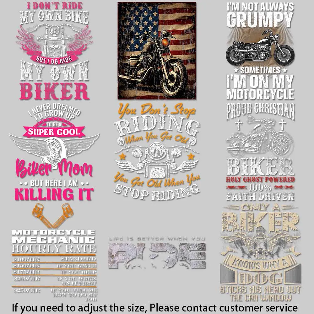 Edgy Bike Lover's Iron-On Patch - High-Quality Vinyl, Long-Lasting - Decorate Apparel & Accessories Easy to Use