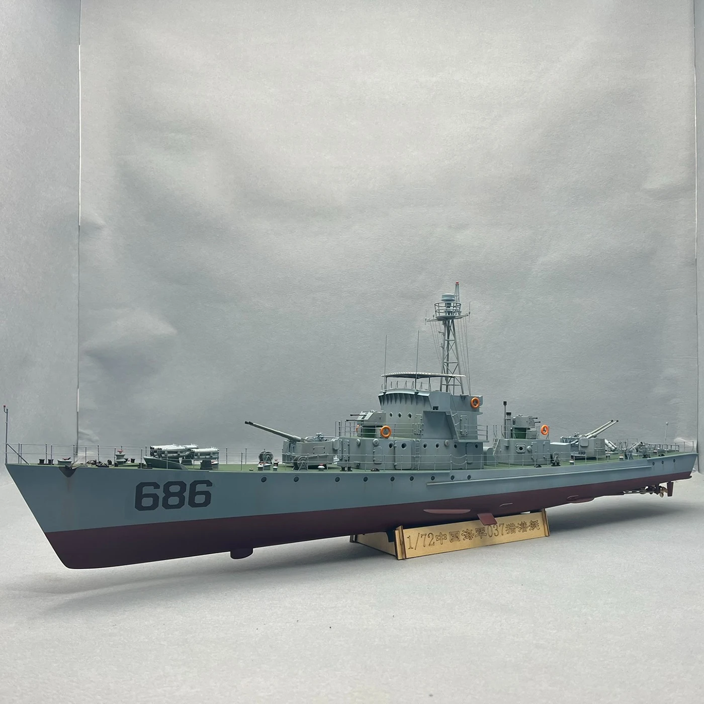 1/72 RC قارب 83 سنتيمتر محاكاة 037 نوع مكافحة الغواصة التحكم عن بعد السفن مع 4 محركات RC Schiffe نموذج RTR سفينة لعبة الصبي هدية