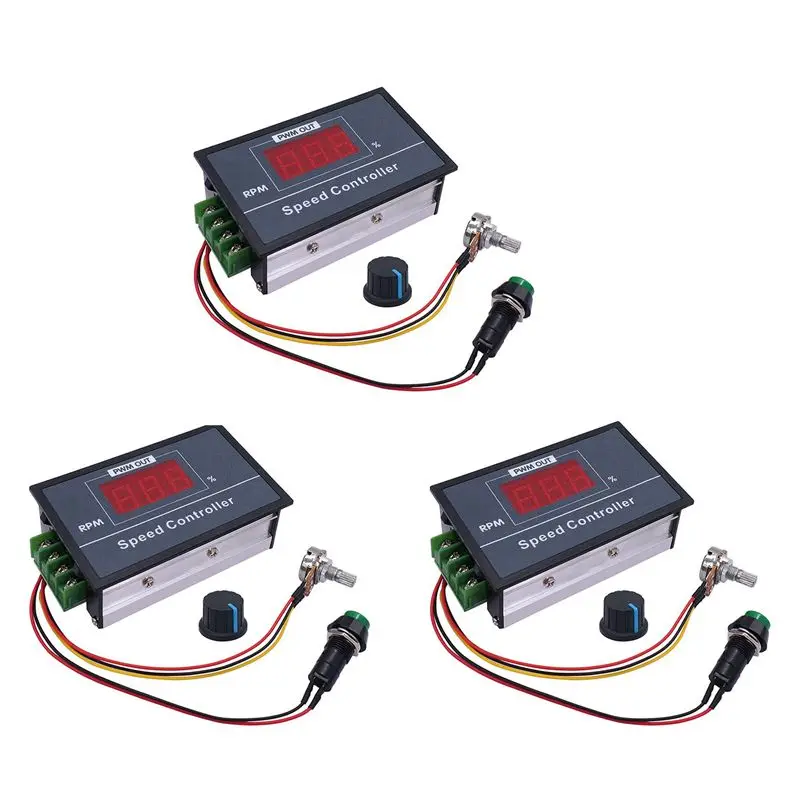 

Контроллер скорости двигателя постоянного тока ABAH-3X PWM с цифровым дисплеем, 30A, регулируемый бесступенчатый регулятор скорости PWM
