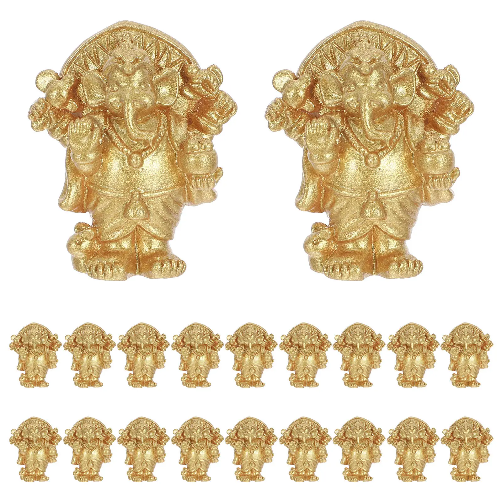

20pcs Hindu Ganesha for Car Dashboard Mini Ganesha Statue Decor India Home Office Temple Pooja Items Diwali Gift Meditation