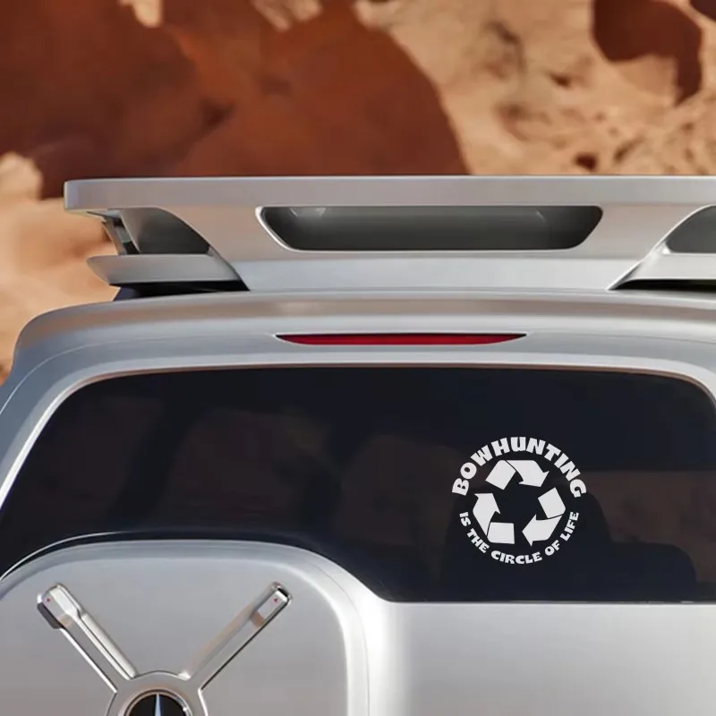 17X16.3CM BOWHUNTING هو ملصق فينيل بشعار دائري لبلد الصيد ملصق تزيين خوذة الدراجة النارية