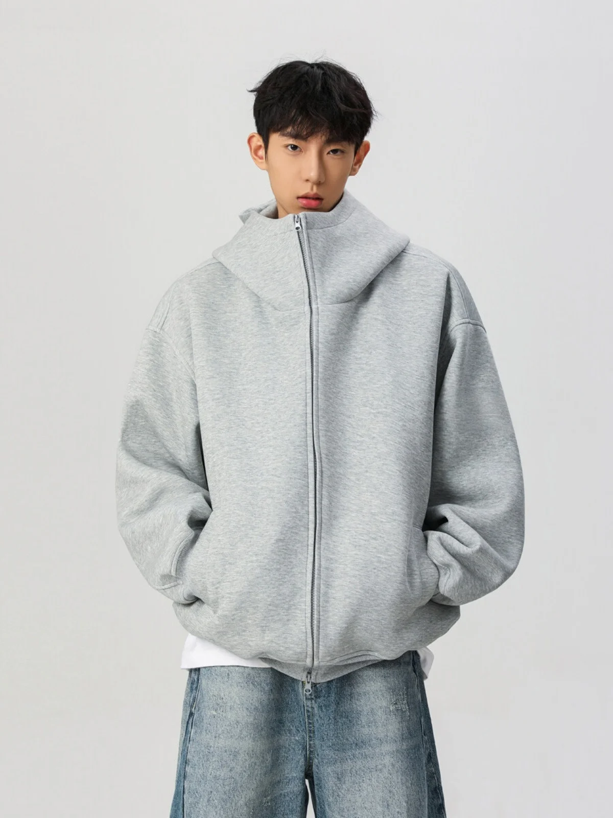 

Мужской кардиган Cleanfit с капюшоном, свободного кроя, из плотного материала, весна-осень, модный городской стиль, комфортный