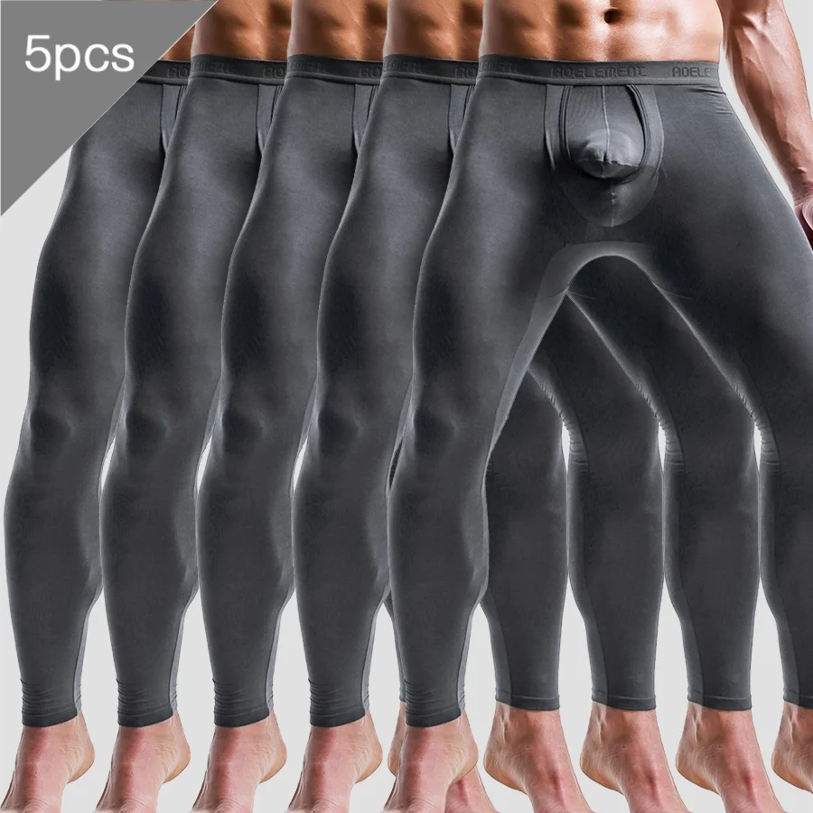 

5PCS Bullet men's autumn pants detached single scrotal support thin line pants tight warm pants shirt young men leggings