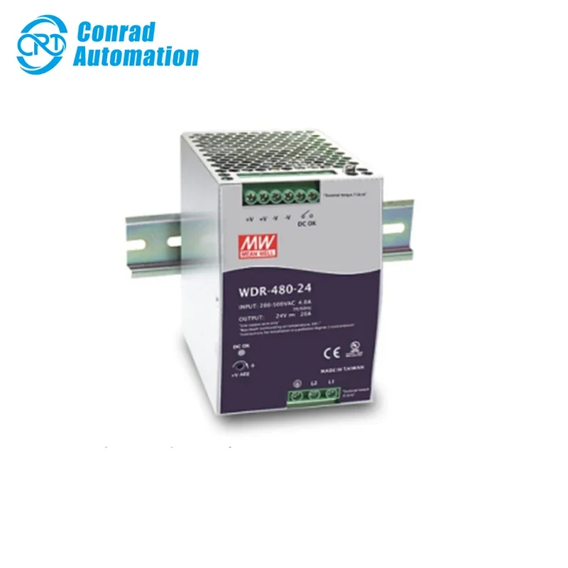 New MW WDR-480-48 Industrial Rail Power Supply 48V10A DC Rail Power Supply 480W Rail Switching Power Supply