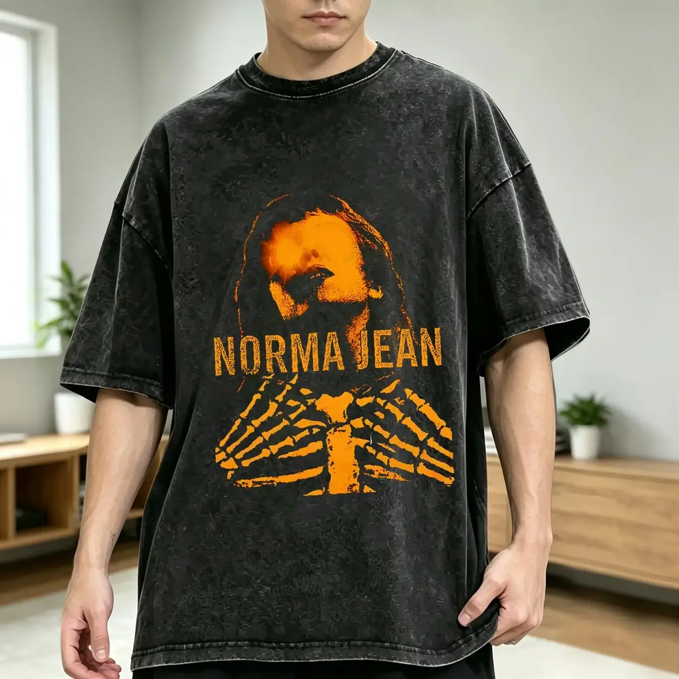 washed T Shirt Limited NWT Norma Jean American Metalcore Band Music Retro Logo S 4XL long or short sleeves vintage Washed