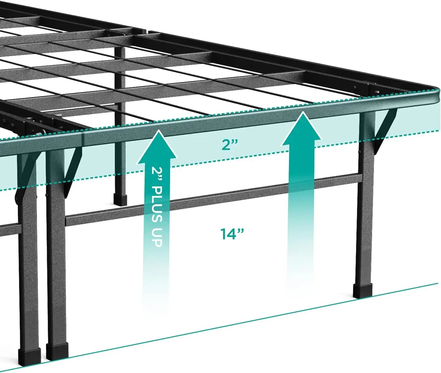 Heavy Duty Mattress Foundation, 16 Inch Metal Platform Bed Frame, No Box Spring Needed, Sturdy Steel Frame