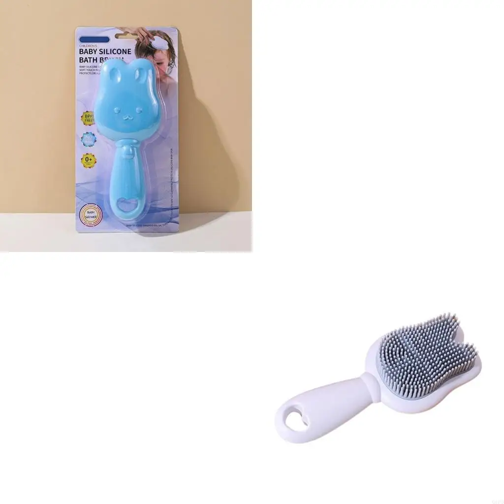 

Силиконовая щетка для волос, детская щетка для ванны, щетка для ванны с рисунком кролика, массажер для кожи головы, скребок для