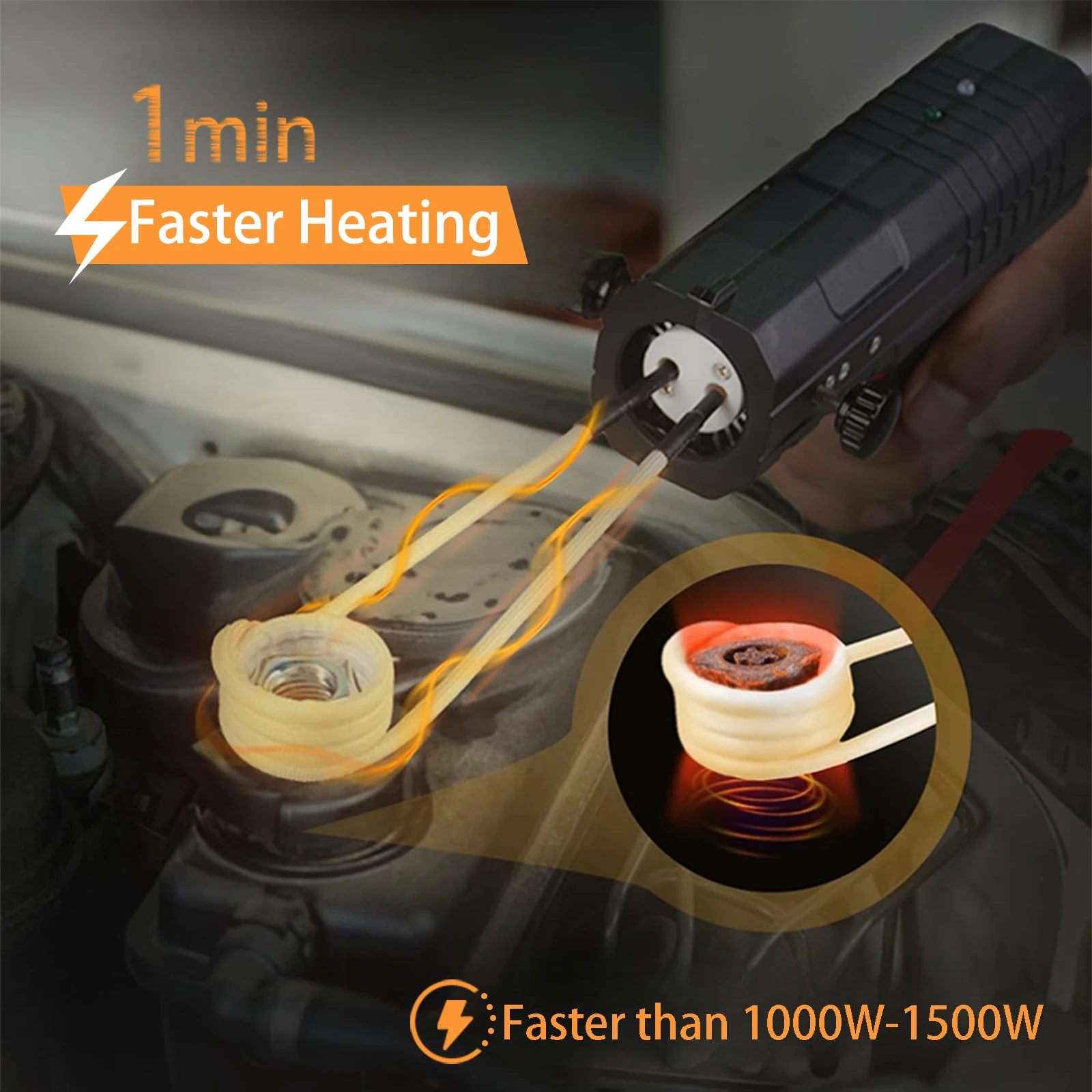 1500W Electromagnetic Induction Heater Induction Heater Bolt Removal Tool Handheld Fast Heating Induction Bolt Flameless Heating