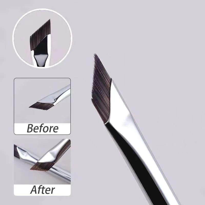 Brocha delineadora de precisión mejorada, ultra fina, plana y angular para cejas, para áreas precisas debajo de los ojos 2