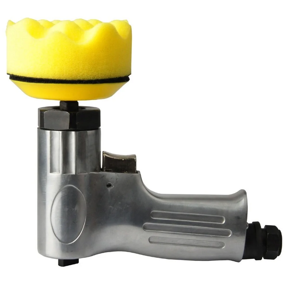 3 Inch Pneumatic Air Sander Polishing Machine Metal Silver Yellow For Woodworking Auto Body For Surface Finishing Lightweight 20