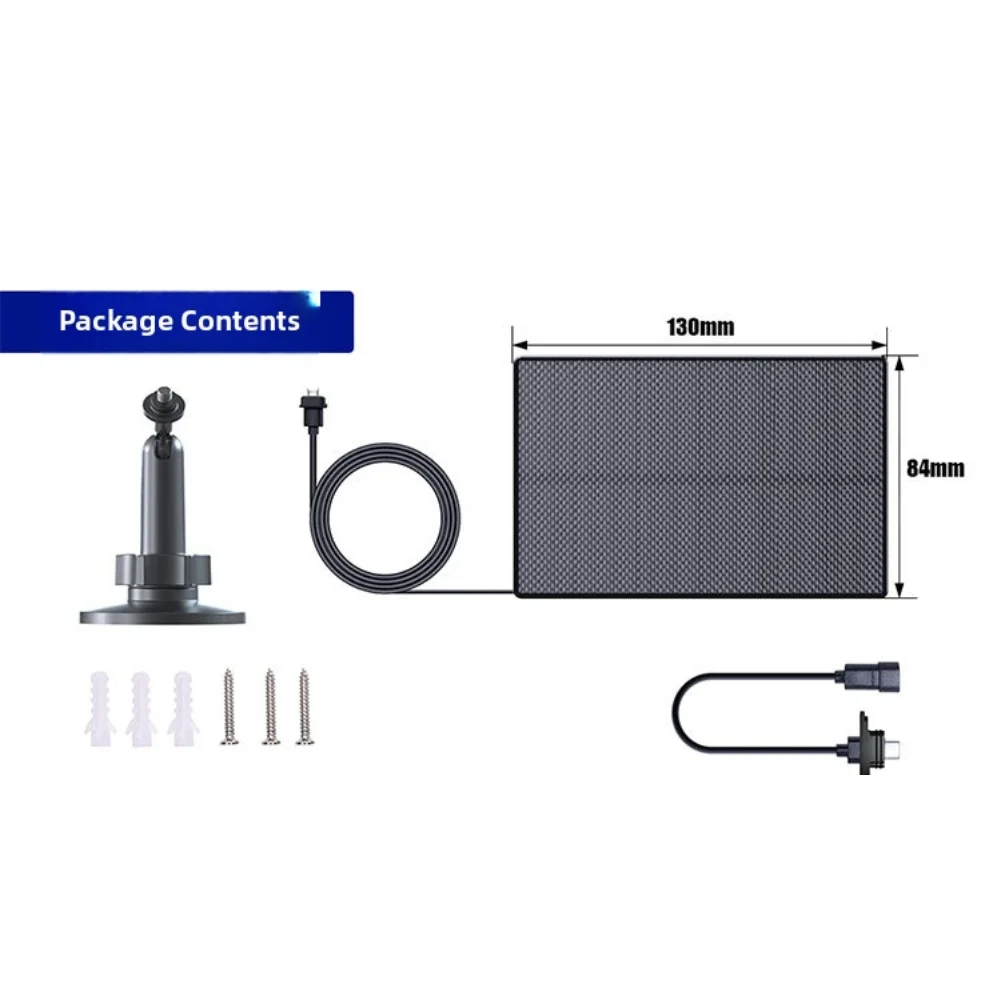 2W Monocrystalline Solar Panel For Charger With 360 Degree Bracket For For Ring For EUFY For BLINK For REOLINK Outdoor Security