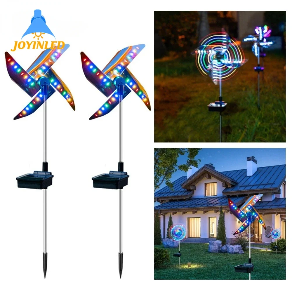 

2pcs Solar Powered Outdoor Windmill Lamp Holiday Lights 32LED Spot Light Outdoor Garden Decor Windmill Waterproof Night Light