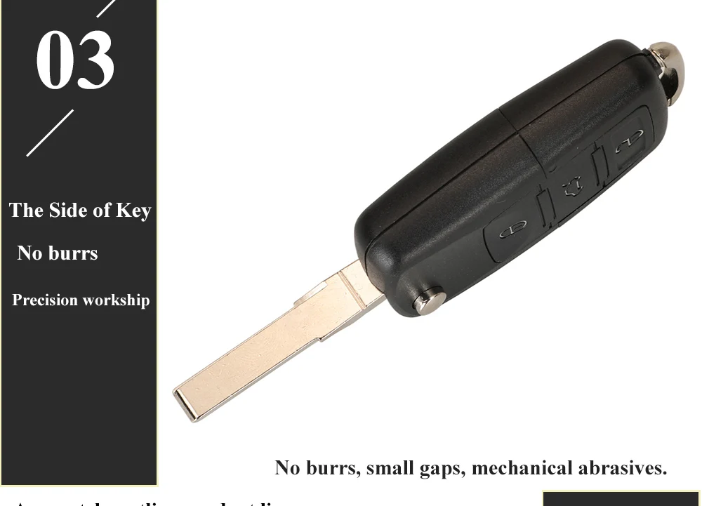Jingyuqin 6QE 959 753 Fernbedienung Auto Schlüsselanhänger 434 MHz für Volkswagen VW Fox Gol Sharan 2010 + Saveiro2009-2012 6QE 959753 Flip 3-Knöpfe – Detail 8