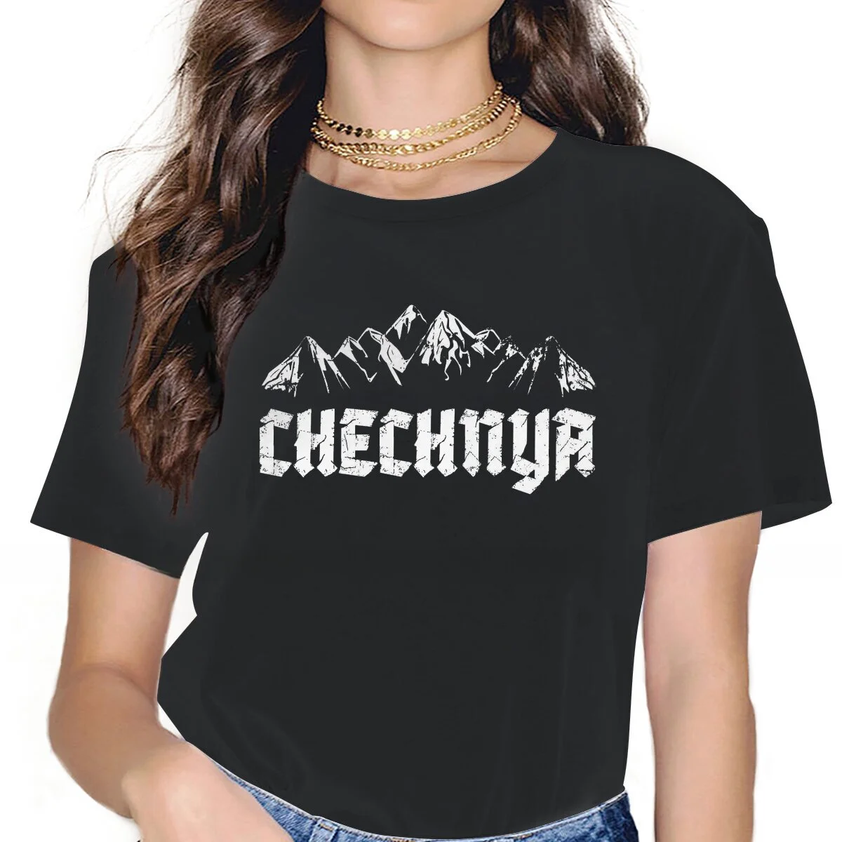 Chechens Mountains  Harajuku TShirt Republic Of Chechnya Style Casual T Shirt Girl Tee Special Gift Idea