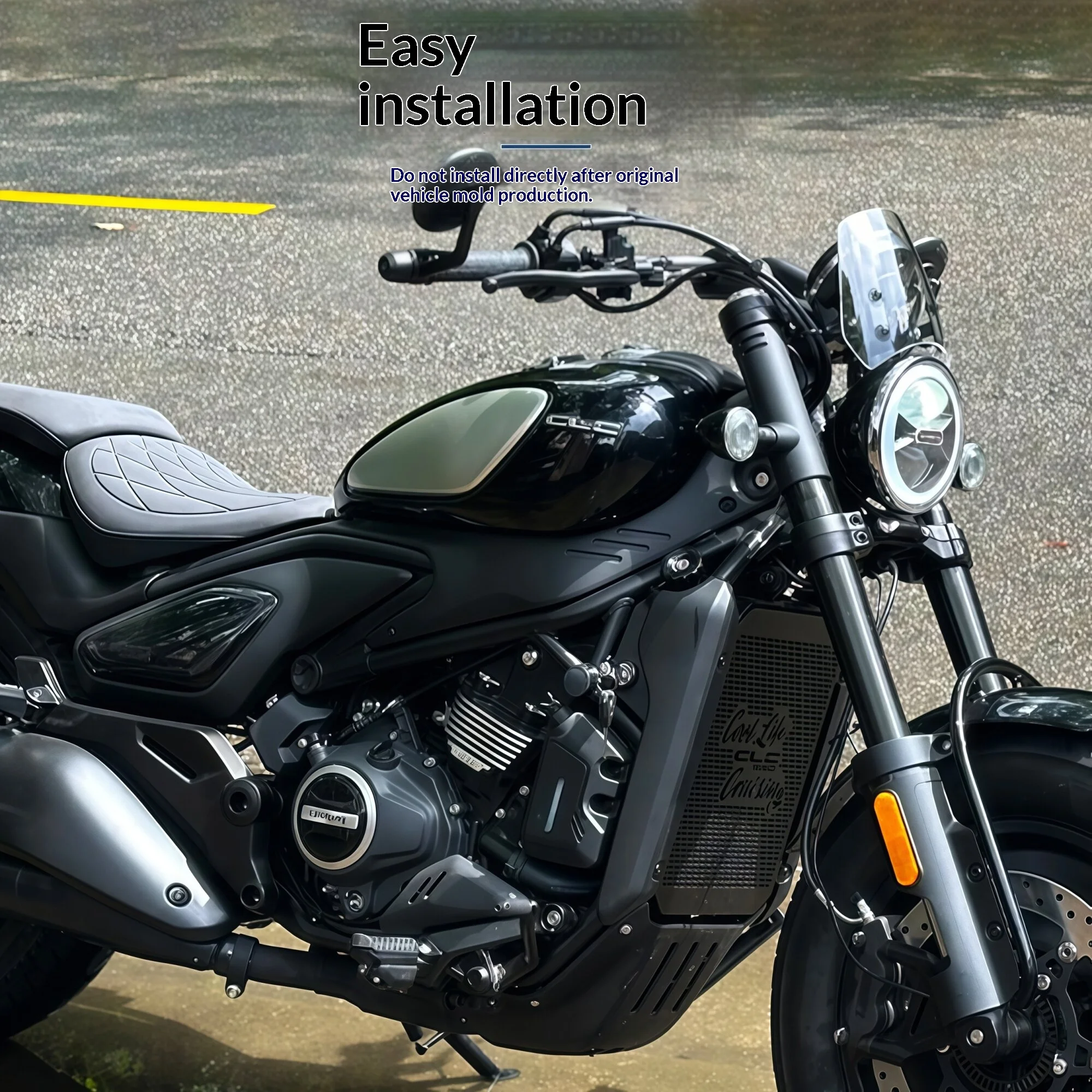 【Premium】For CFMOTO 550CL-C: Modified front windshield, headlight cover, instrument panel, and decorative elements for the small