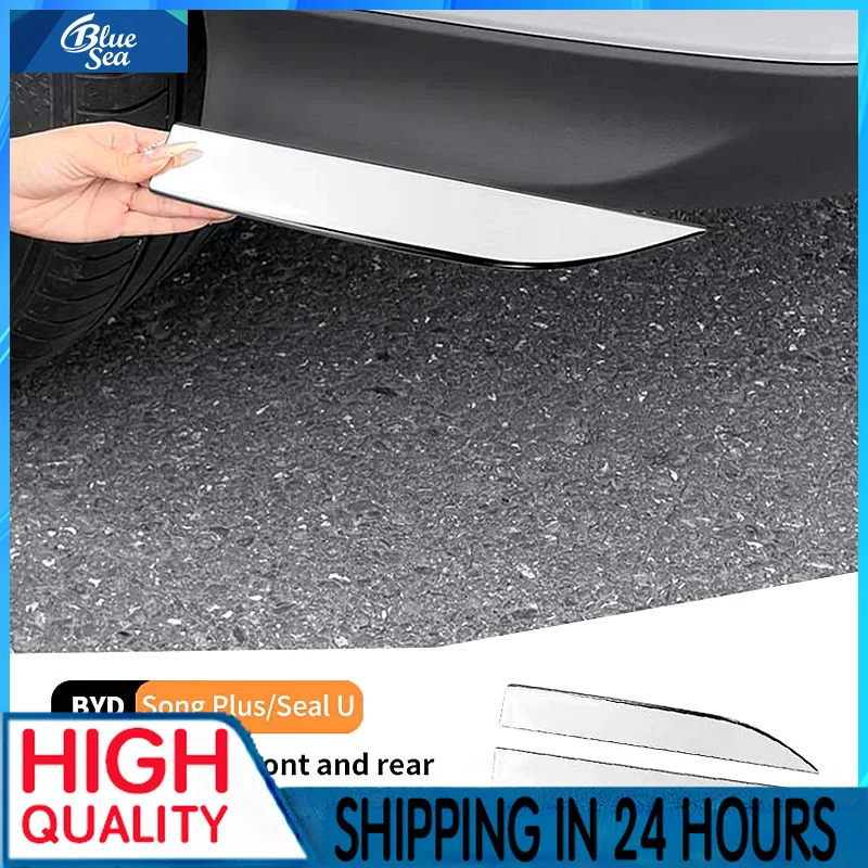 Front Bumper Corner Guard Anti-Collision Strips Protector Cover For BYD Song Plus Seal U Dmi 2023-2025 Bumper Decoration Trim
