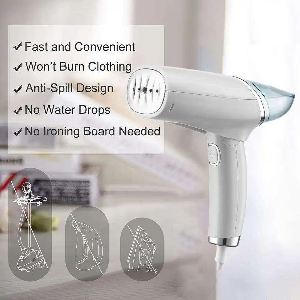 Portable Handheld Clothes Steamer, Engomar Micro Ferro a Vapor, Folding Garment Steamer, Hand Held