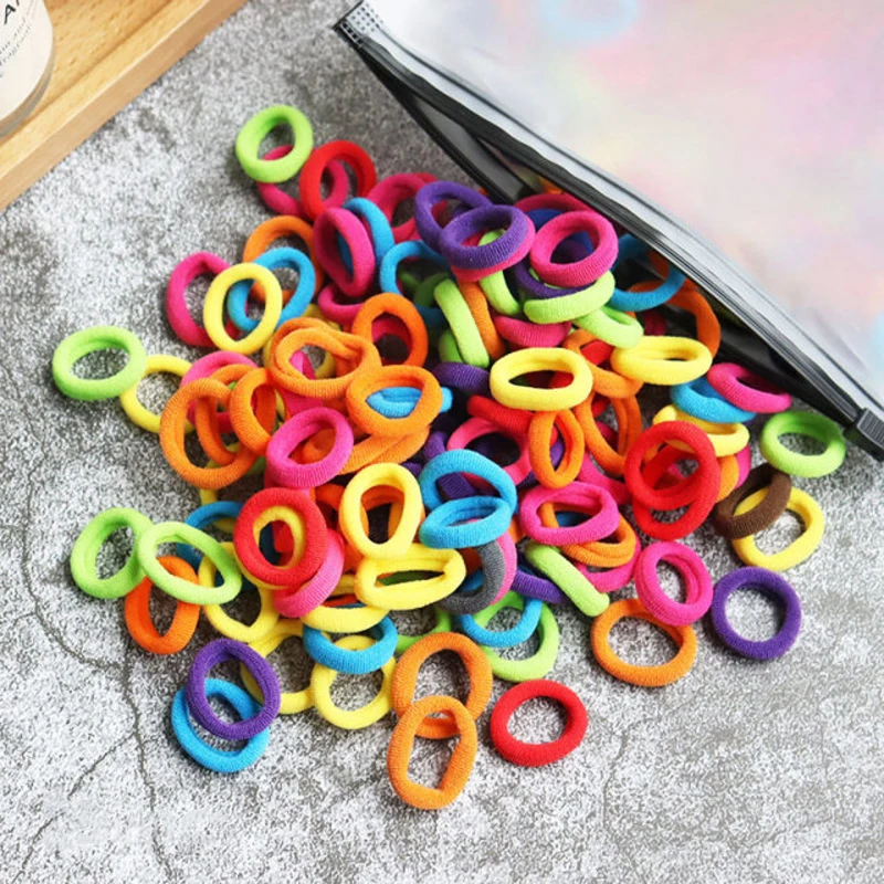 50/100 Stück Kinder elastische Haarbänder Mädchen Gum Scrunchie Gummiband für Kinder Nylon Haargummis Stirnband Baby Haarschmuck – Detail 13