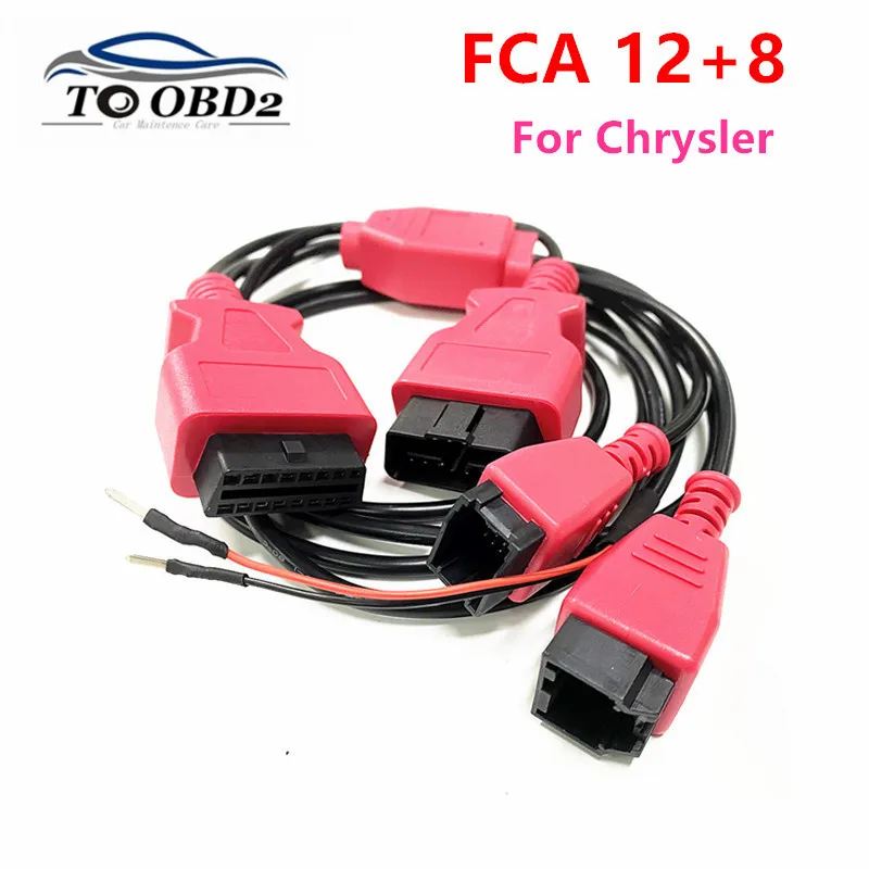 Upgrade OBD2 Male+Female FCA 12+8 Adapter Cable For Chrysler12+8 Works Autel/LAUNCH X431/OBDSTAR/ Programming Cable