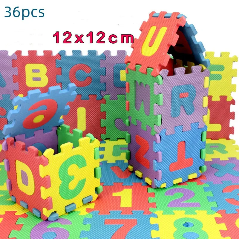 36 Pcs Children EVA Foam Alphabet Letters Numbers Floor Soft Baby Mat 3D Puzzle Kids Educational Toys