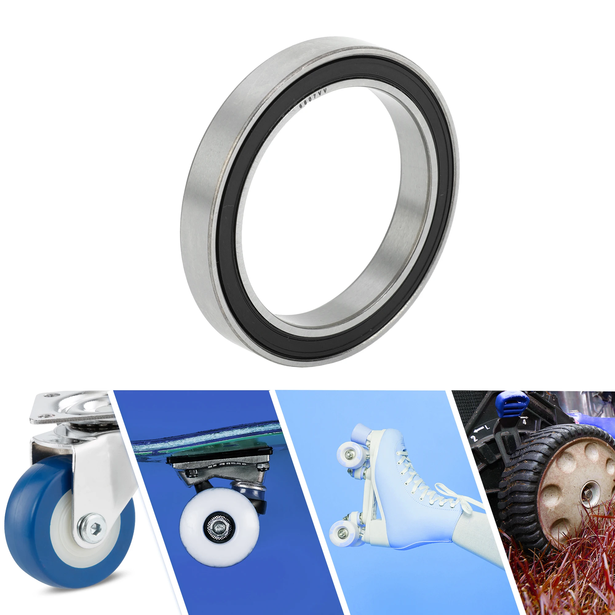 Motoforti 6807VV Deep Groove Ball Bearings P6 35x47x7mm Lubricated Bearings Double Rubber Seal Scooter Skateboard Wheel