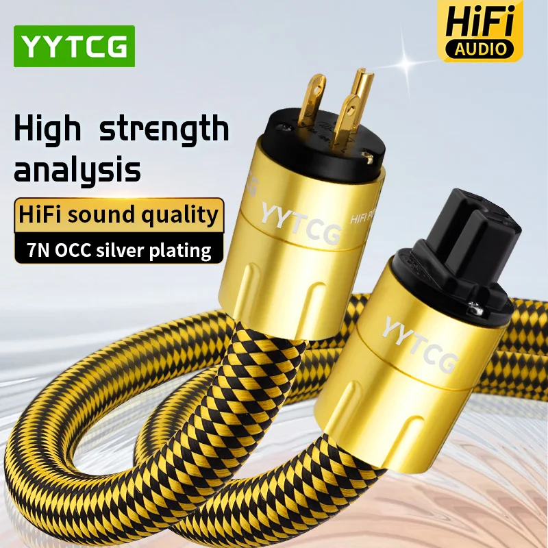 

YYTCG HIFI Power Audio Cable High Quality 7N OCC Power Plug Cable US Standard Plug For CD Amplifier