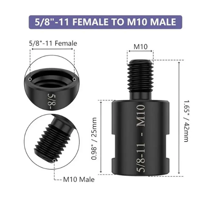 Adaptateur de filetage de connecteur pet4X, convertisseur pour meuleuse d'angle, 5 en 11, femelle vers mâle M14, M10