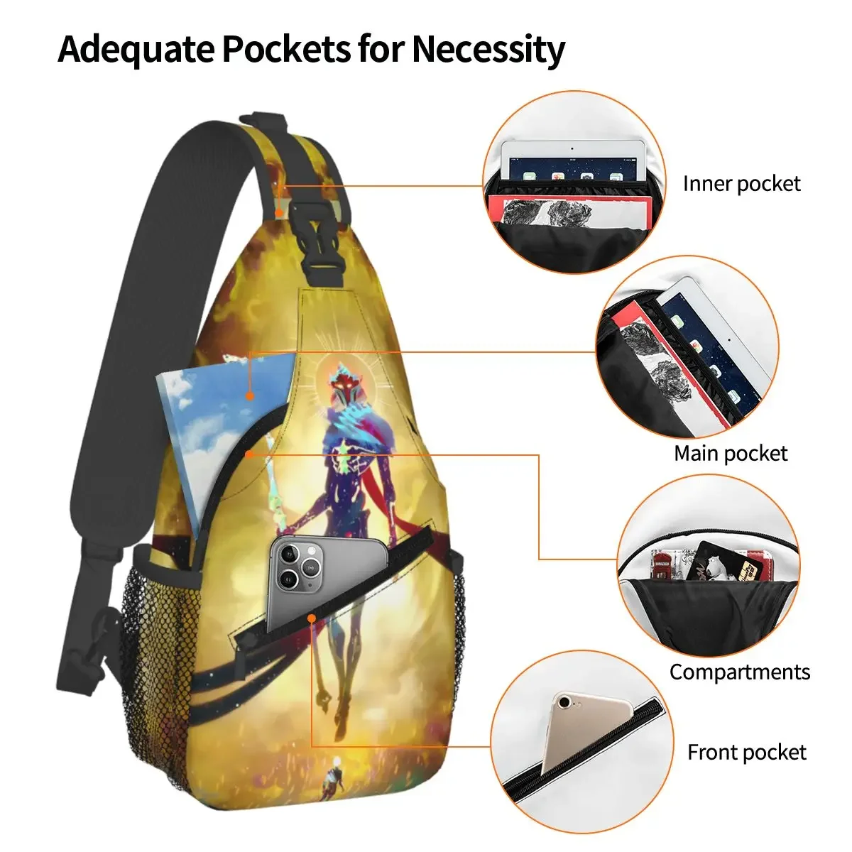 Arcane Viktor Game Anime Jesus Crossbody Sling Bags Cool Chest Bag Cartoon Glorious Shoulder Backpack Daypack Travel Hiking