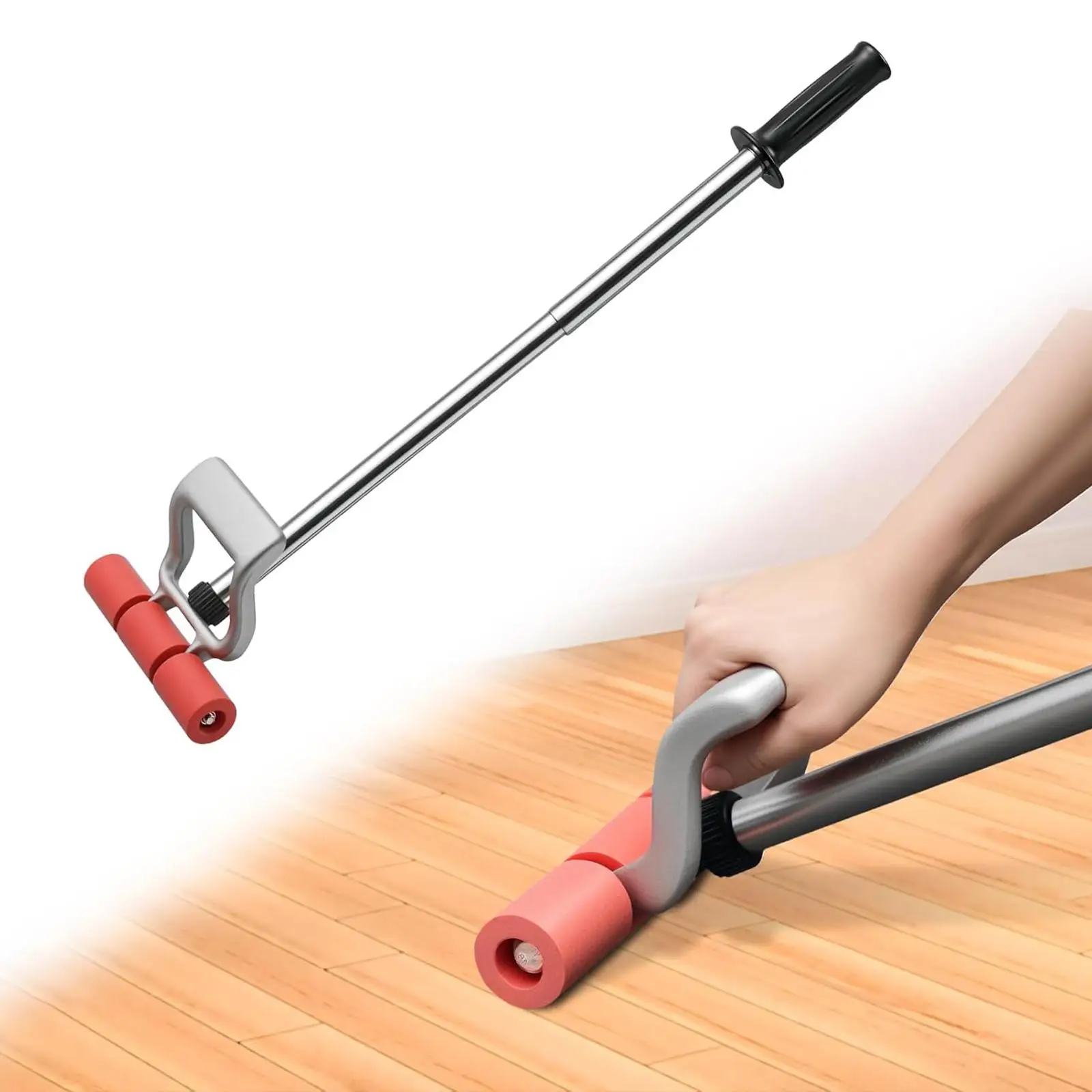 Flooring Seam Press Roller Extendable Rubber Handle Wall Carpet Tile Rolling Tool for Professional Installers