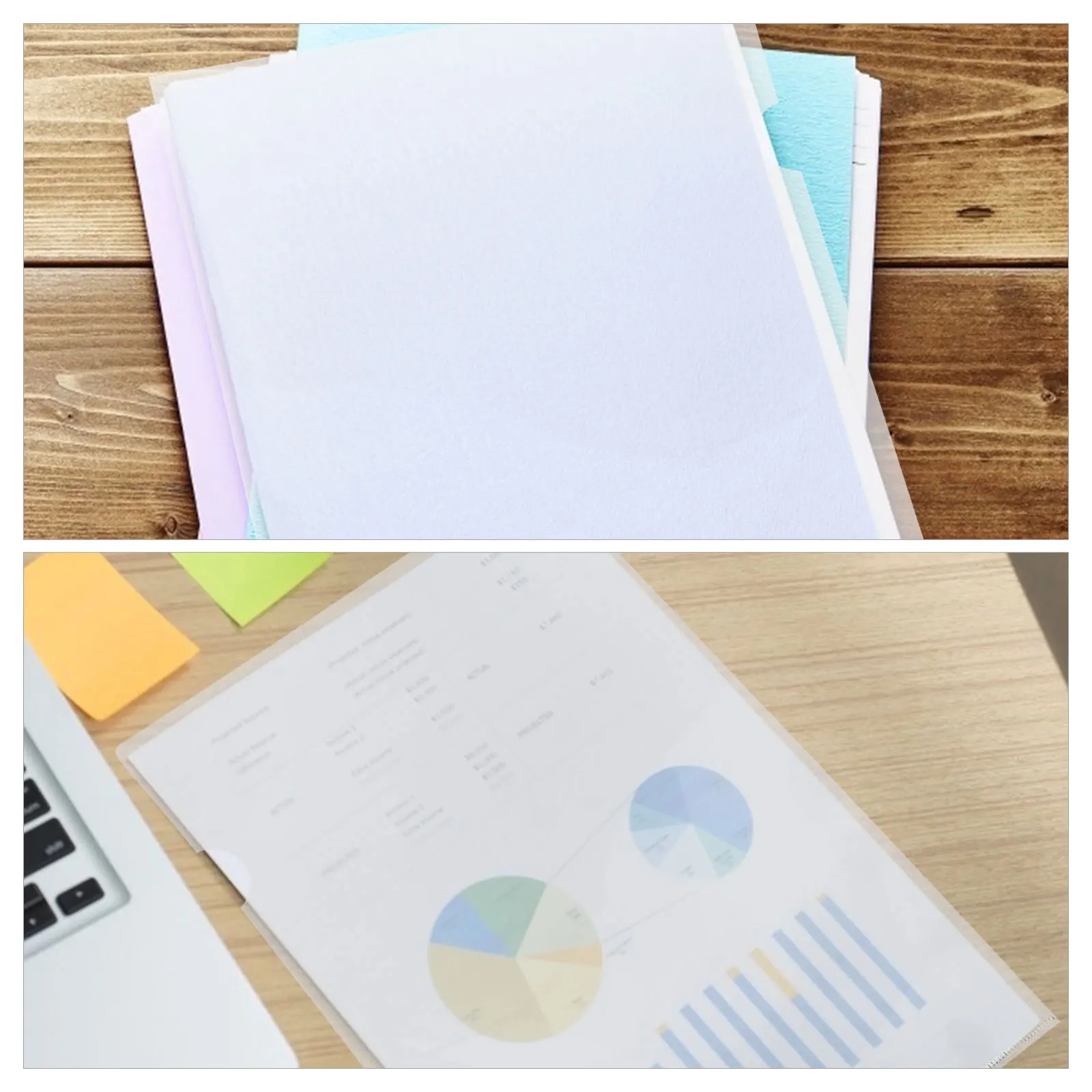 

30pcs A4 L-shaped Document Folders File Bags PP Material Tear-proof Waterproof Office Student Storage Organizer