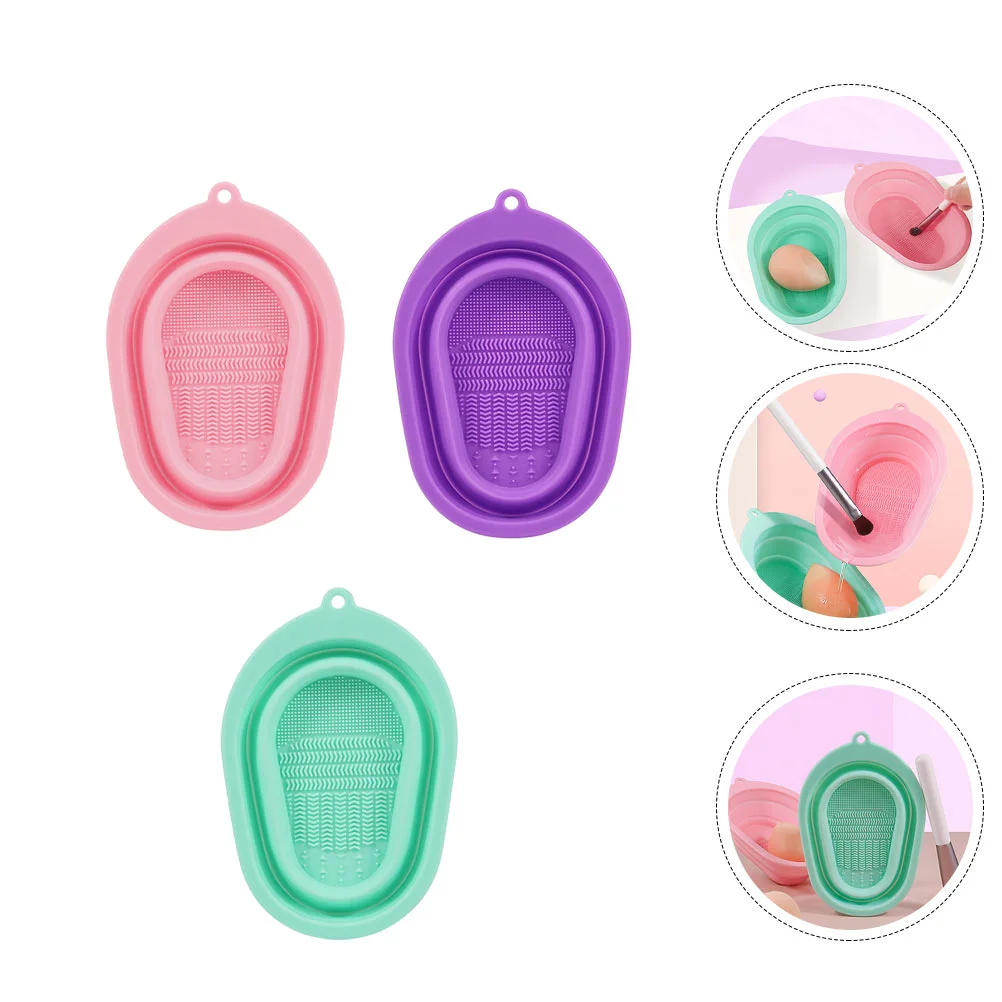 Portable Brush Cleaner Mat Makeup Cleaning Pad Scrubber Tool Silica Gel Cushion