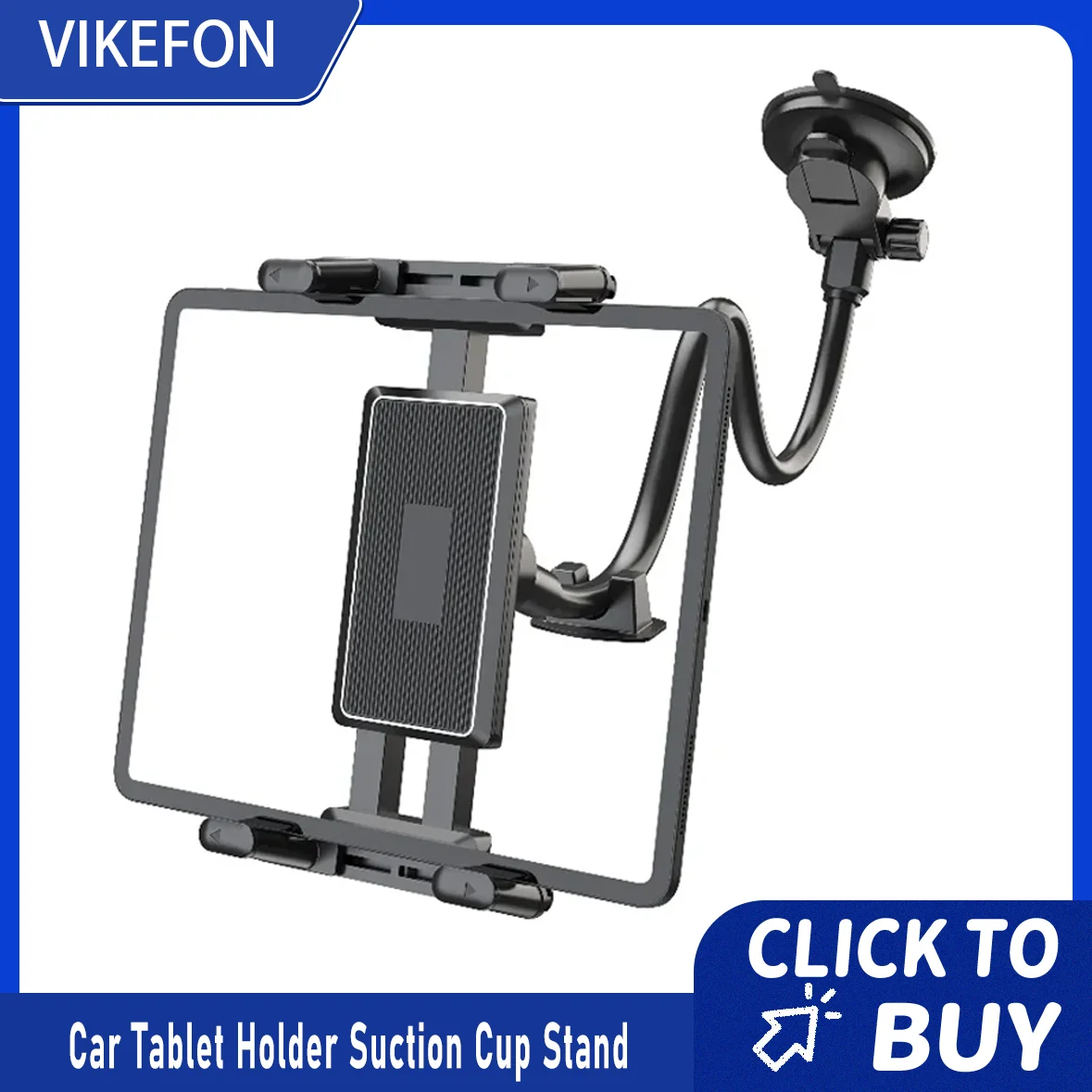 

Держатель для планшета на приборной панели автомобиля для крепления на лобовое стекло на присоске автомобиля с большим зажимом для всех устройств планшетов и телефонов размером 5–15 дюймов