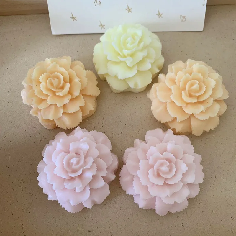 Small Carnation Flower Candle Silicone Mold DIY Handmade Flower Soap Gypsum Resin Cement Crafts Mold Wedding Decoration Supplies