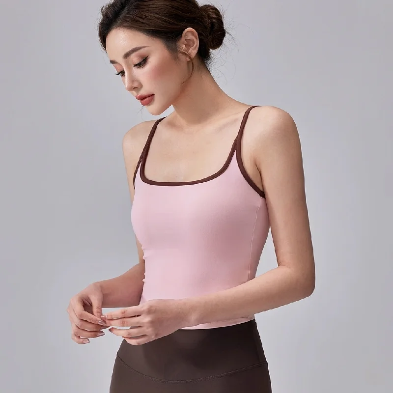 

Beauty Back Sports Underwear Skin-friendly Naked Pilates Fitness Bra Thin Sling Breathable Yoga Vest I-shaped Vest