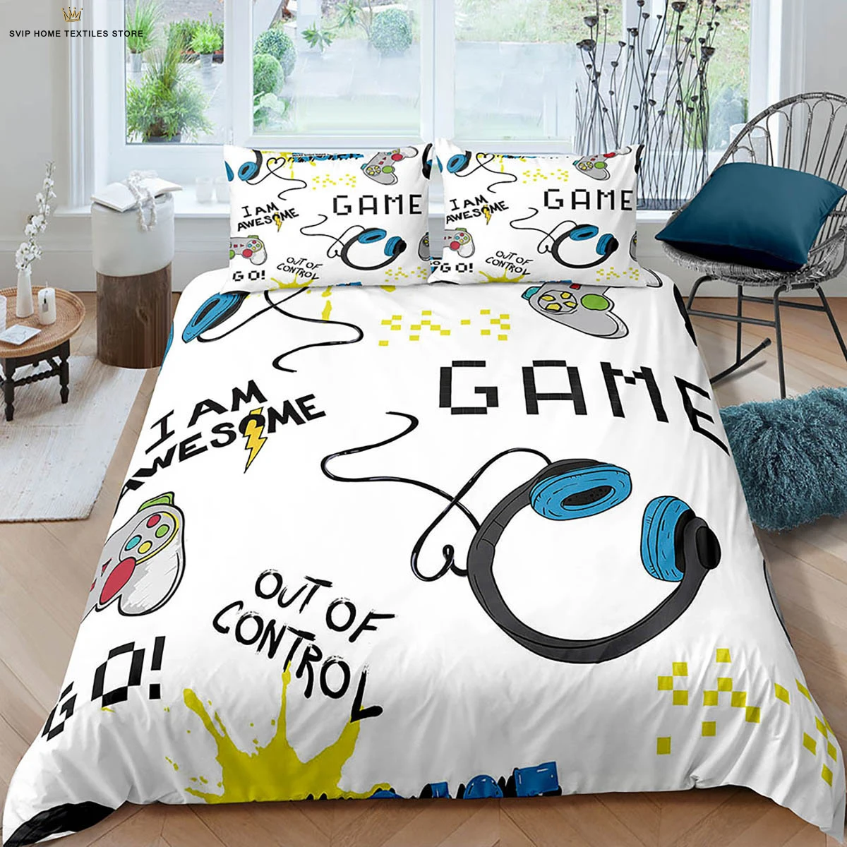 

Game Controller E-Sports 3d Printed Quilt Cover 100% Polyester Bedding Set Duvet Cover Pillowcase Children's Gift 3 Pieces