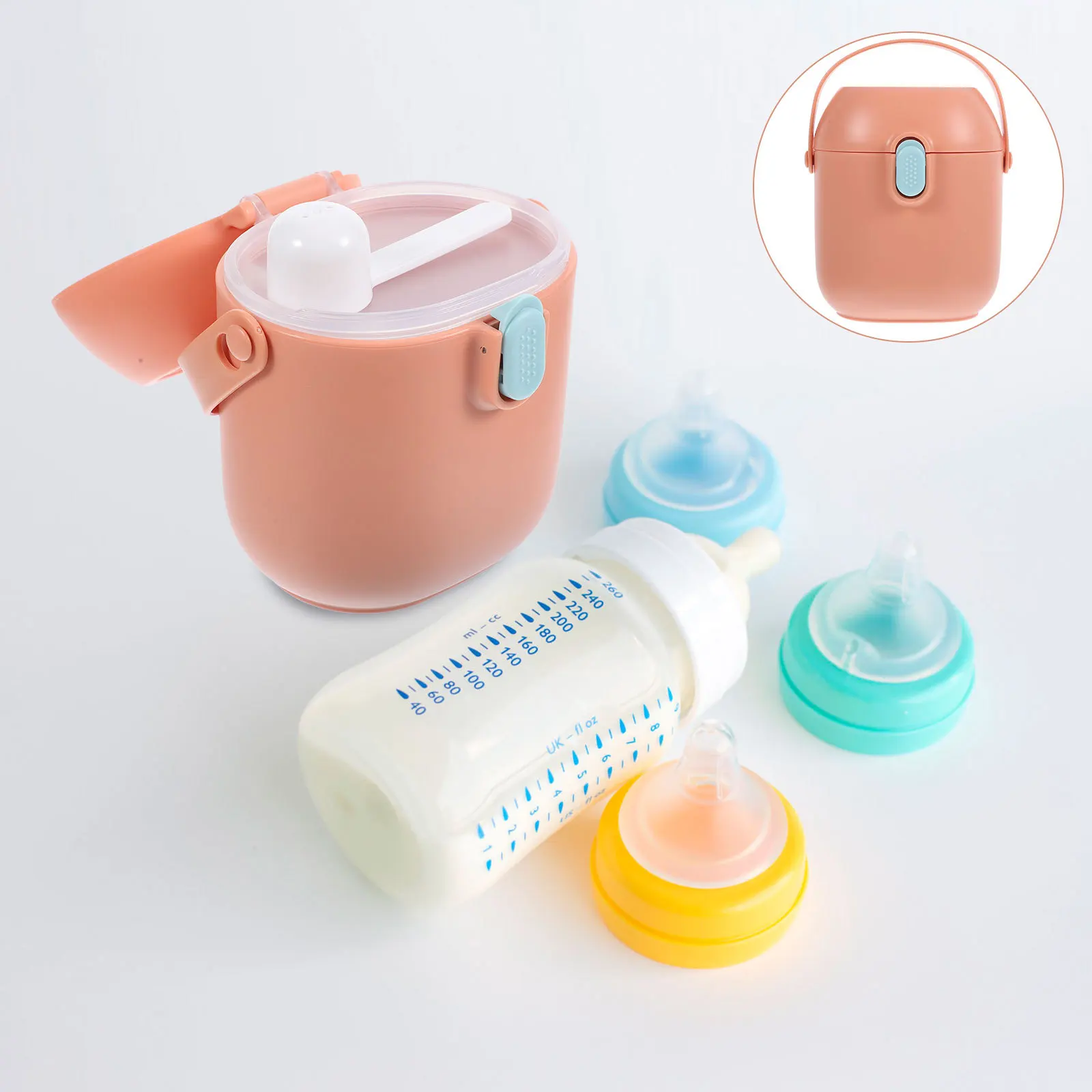 

Large Capacity Tank Blue Baby Formula Dispenser Sealed Baby Formula Dispenser Leak Proof Travel Containers Powder Box