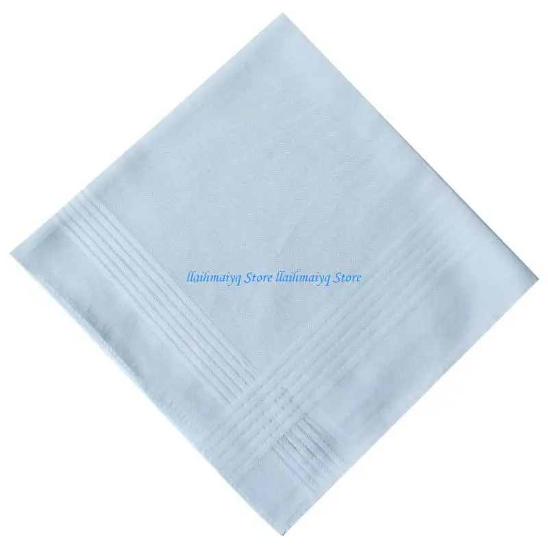 573B Set Sapu Tangan Polos Kain untuk Segala Usia Handuk Bandana Besar Kain Muka Wanita Pria Handuk Lap Keringat Saku Persegi 6