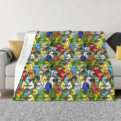 Parrot Bird Blanket Flannel Decoration Too Many Squad Portable Home Bedspread