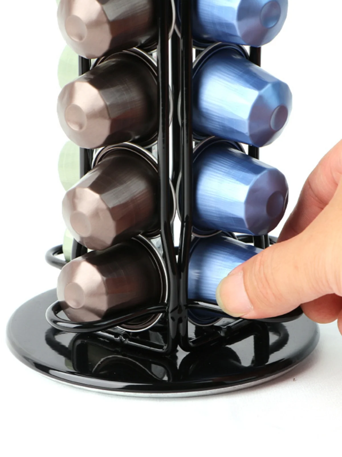 Coffee Pod Holder for Nespresso OriginalLine Storage Organizer 360 Rotatable Stainless Material Coffee Capsules Carousel Rack