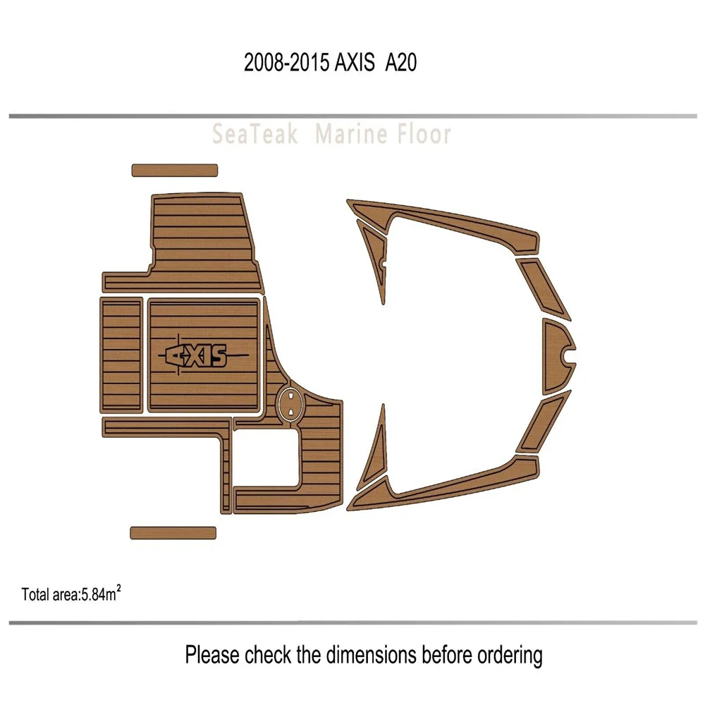 

2008-2015 AXIS A20 Cockpit 1/4" 6mm EVA Faux Teak Decking marine carpet SeaDek MarineMat Gatorstep Style Self Adhesive