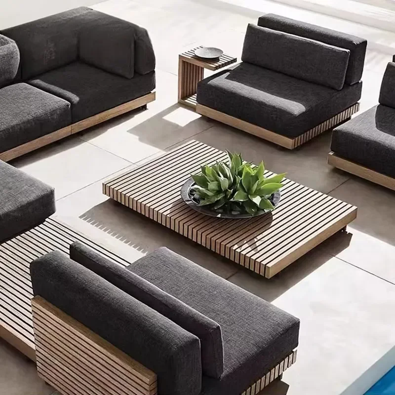 New Arrival Teak Wood Furniture Garden Patio Furniture Solid Wood Garden Sofa